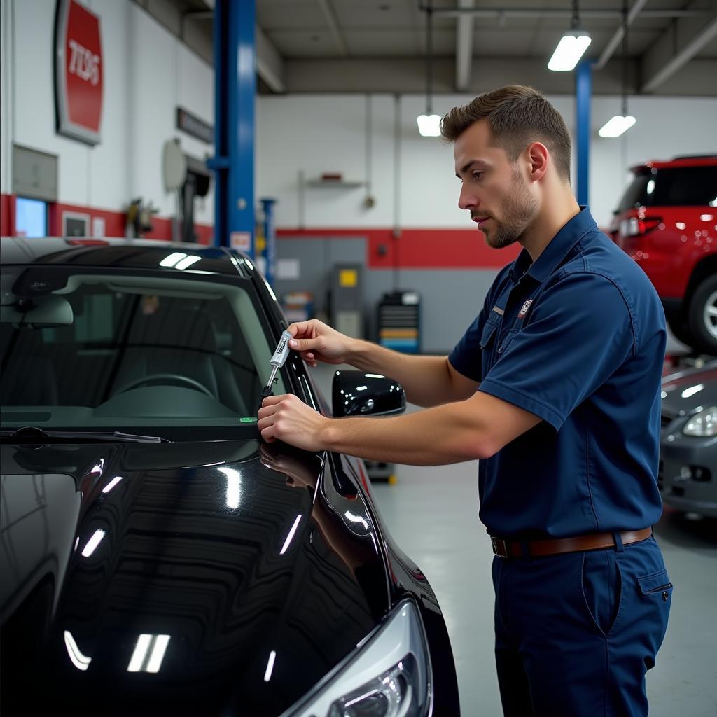 Mendota Auto Mechanic Working on Car