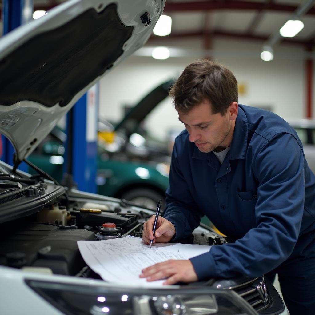 Car mechanic inspecting a vehicle in Metairie