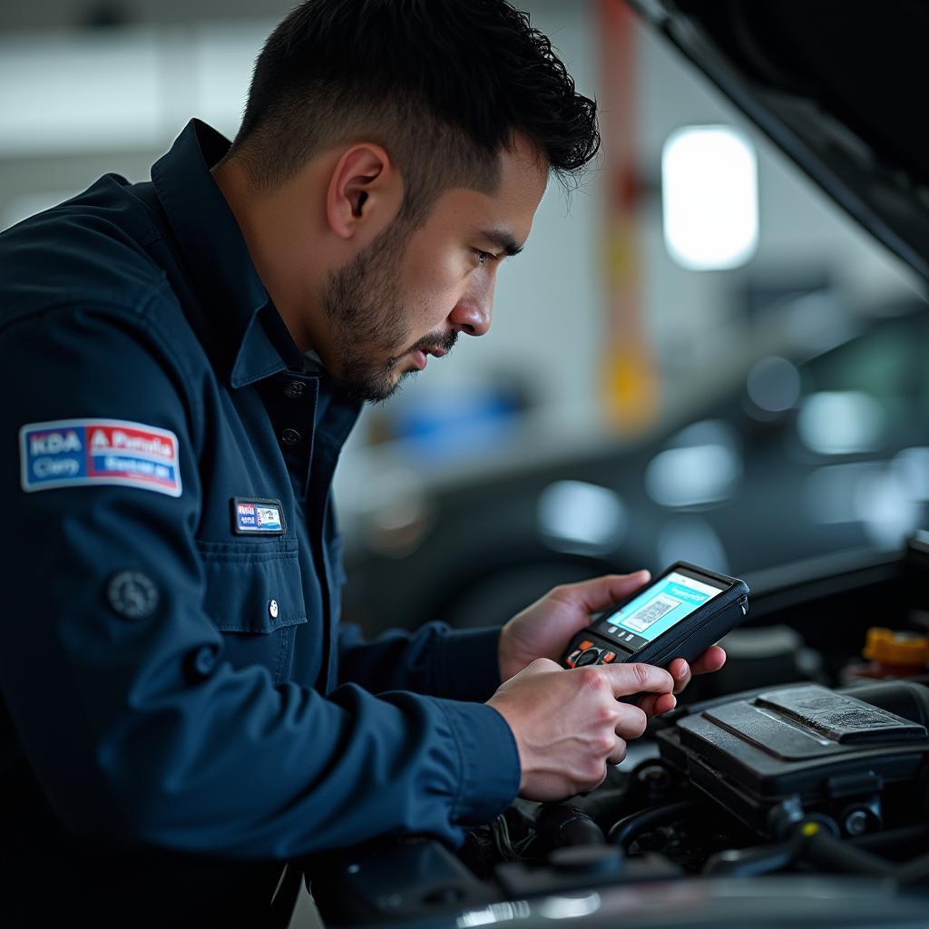 Midas Technician Working on a Car