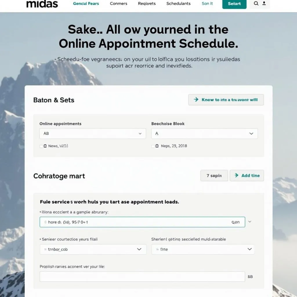 Scheduling Service Appointment on Midas Website