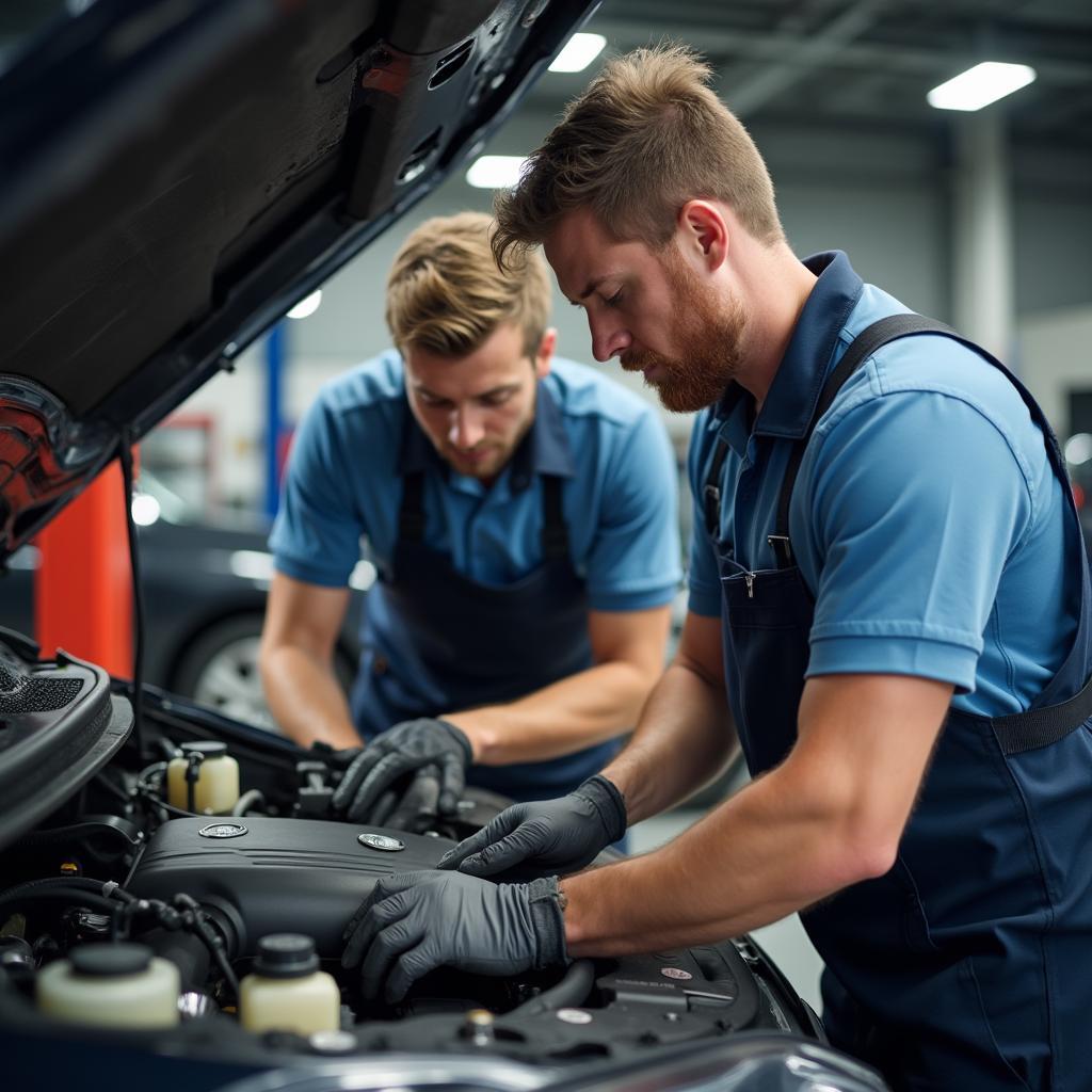 Mechanic Inspecting a Car in Milwaukie