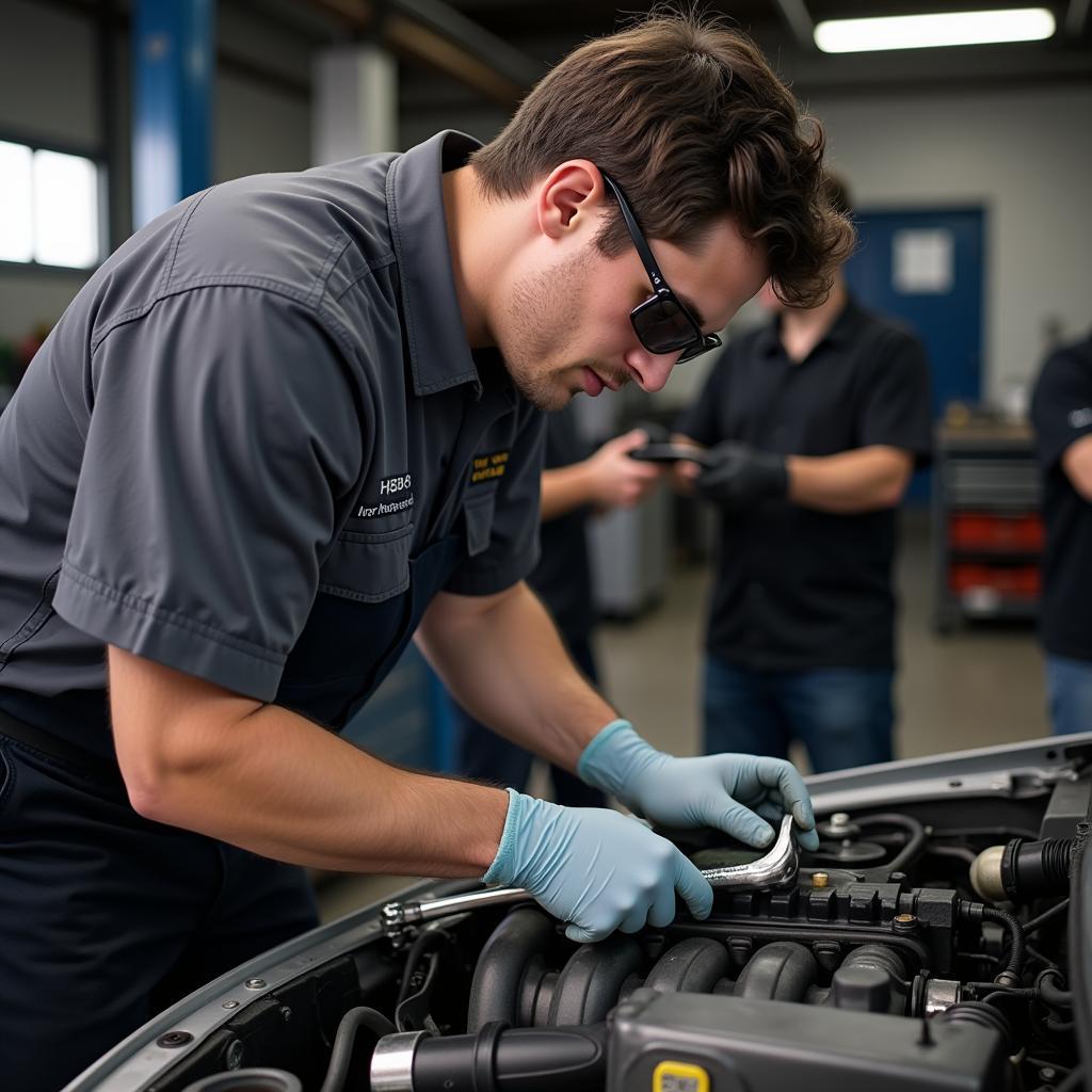 Mississippi Auto Service Technician at Work