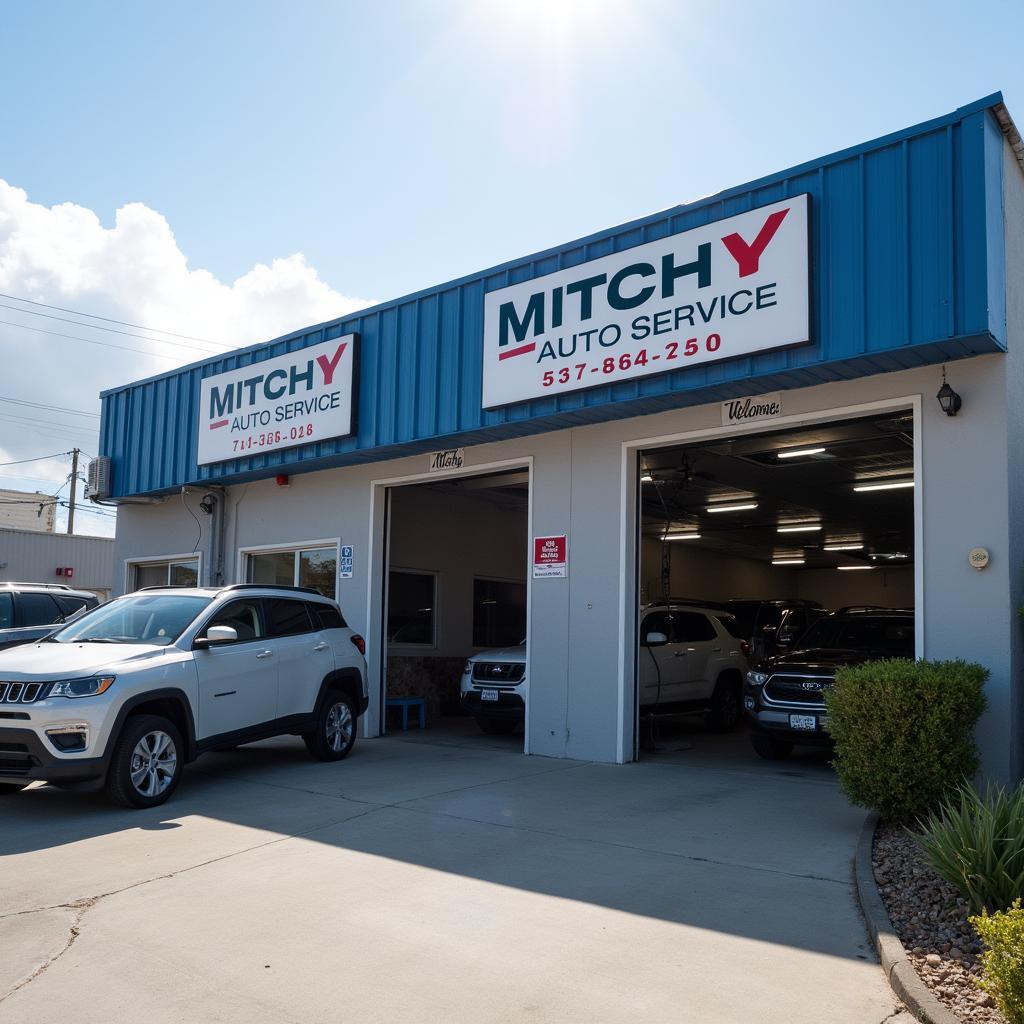 Modern and inviting shop front of Mitchy Auto Service