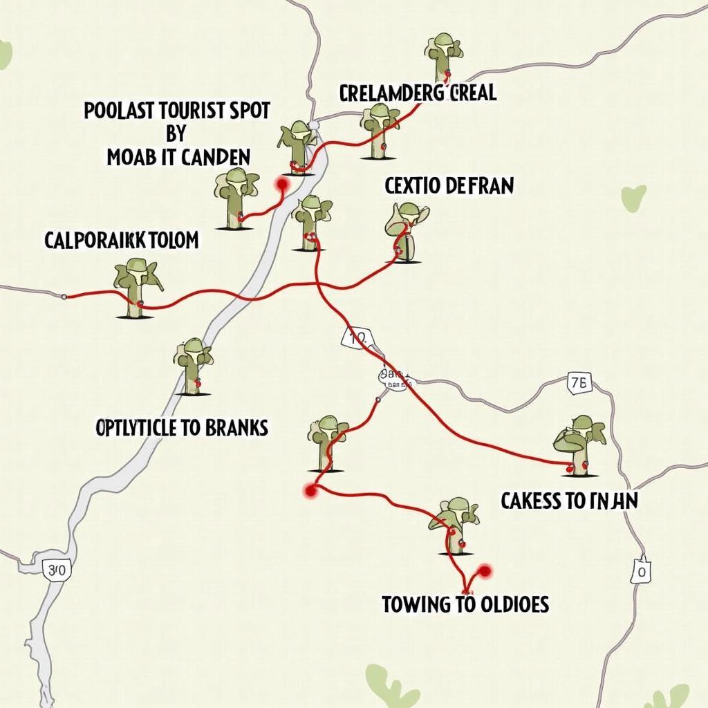 Map of Moab, Utah highlighting key areas and potential towing challenges.