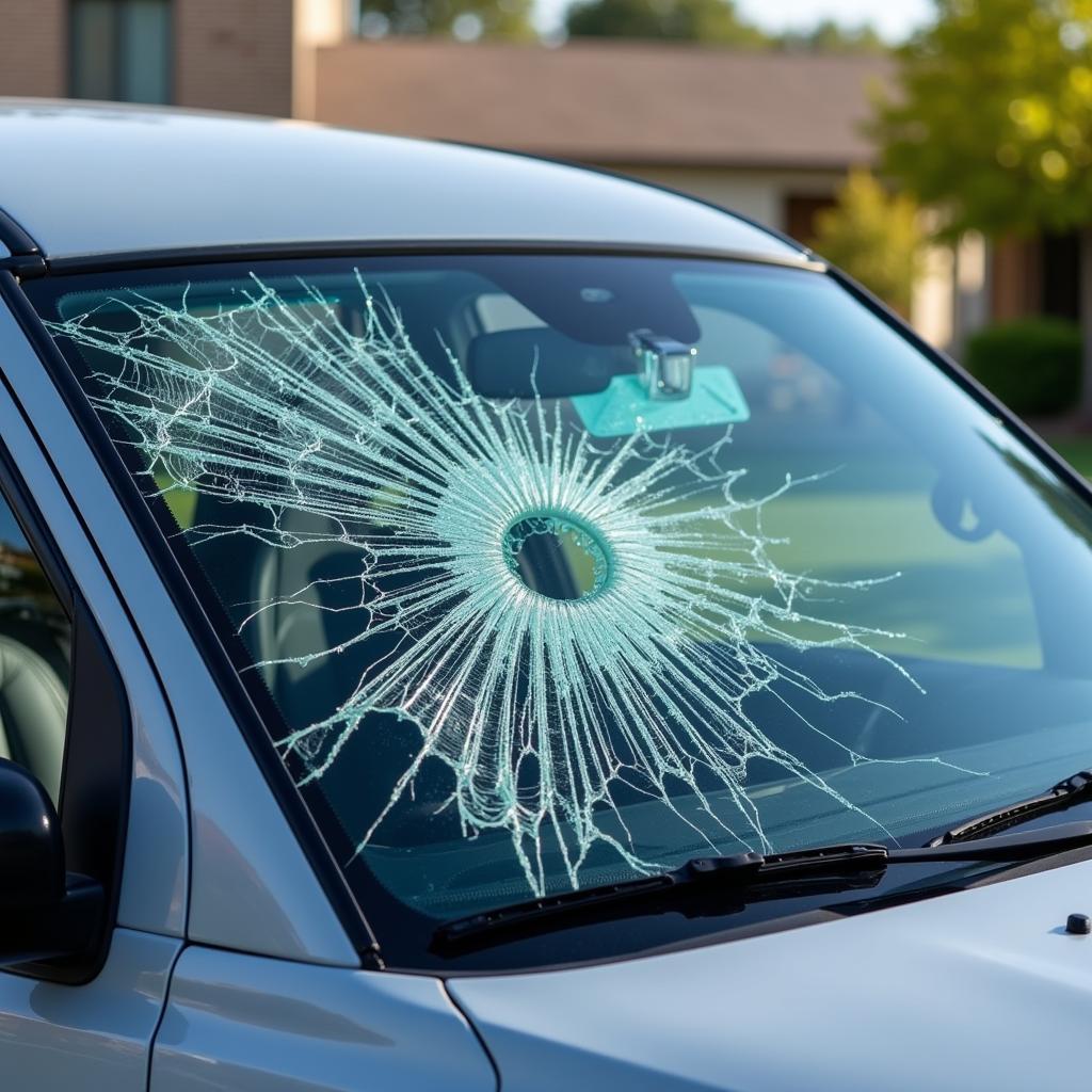 Car with Damaged Auto Glass