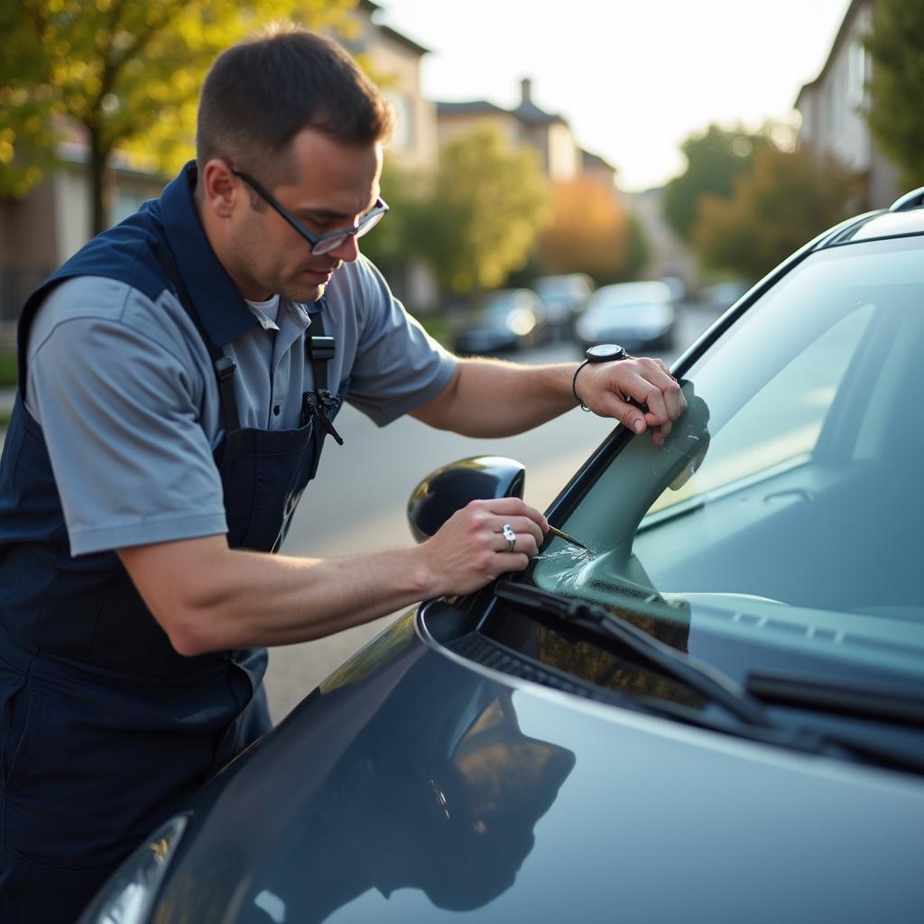 Mobile Auto Glass Repair Service in Action