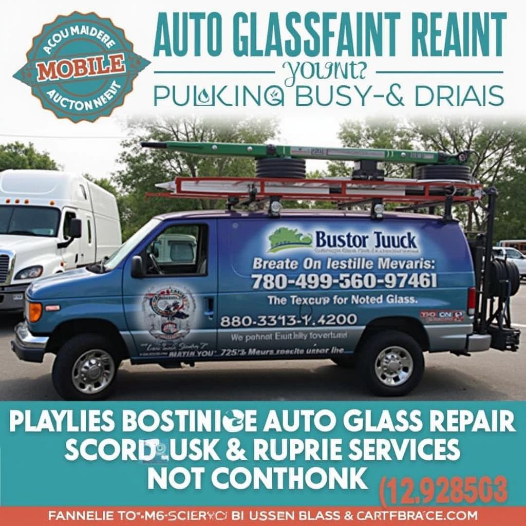 A mobile auto glass repair van parked on a street in Boston, ready to provide convenient service.