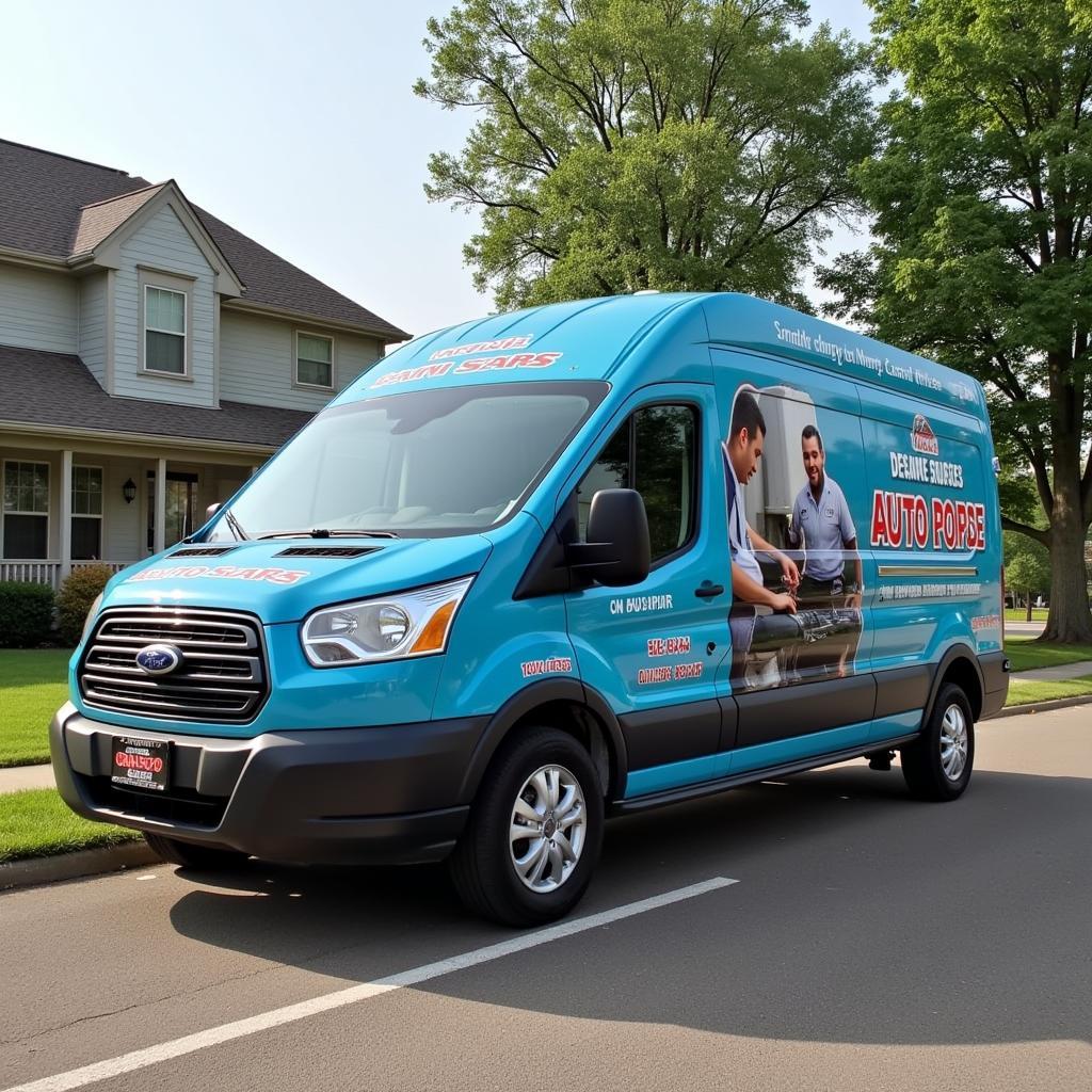 Mobile auto repair van providing on-site service in Minnesota