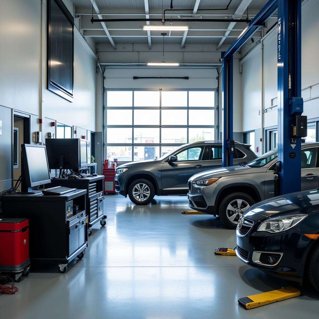 Modern Auto Repair Shop with Advanced Diagnostic Equipment