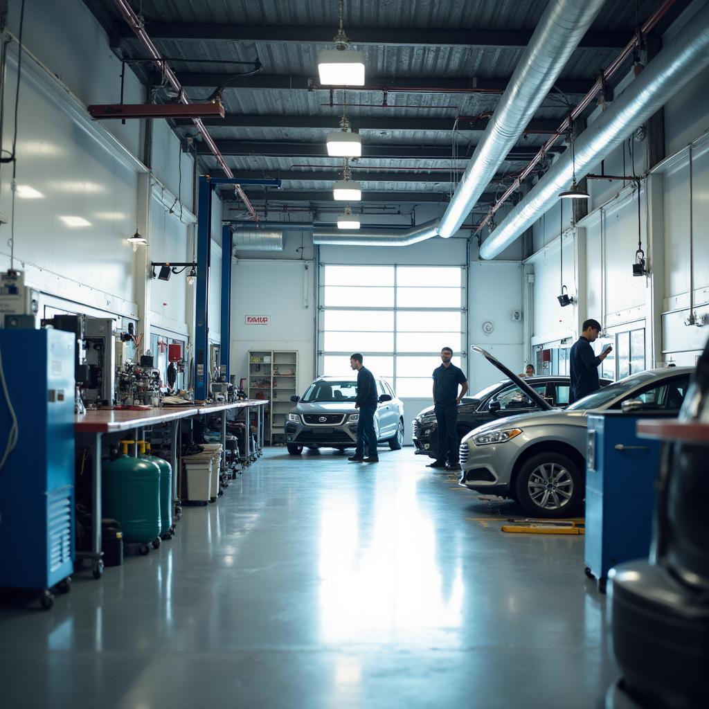 Modern Auto Repair Shop Interior