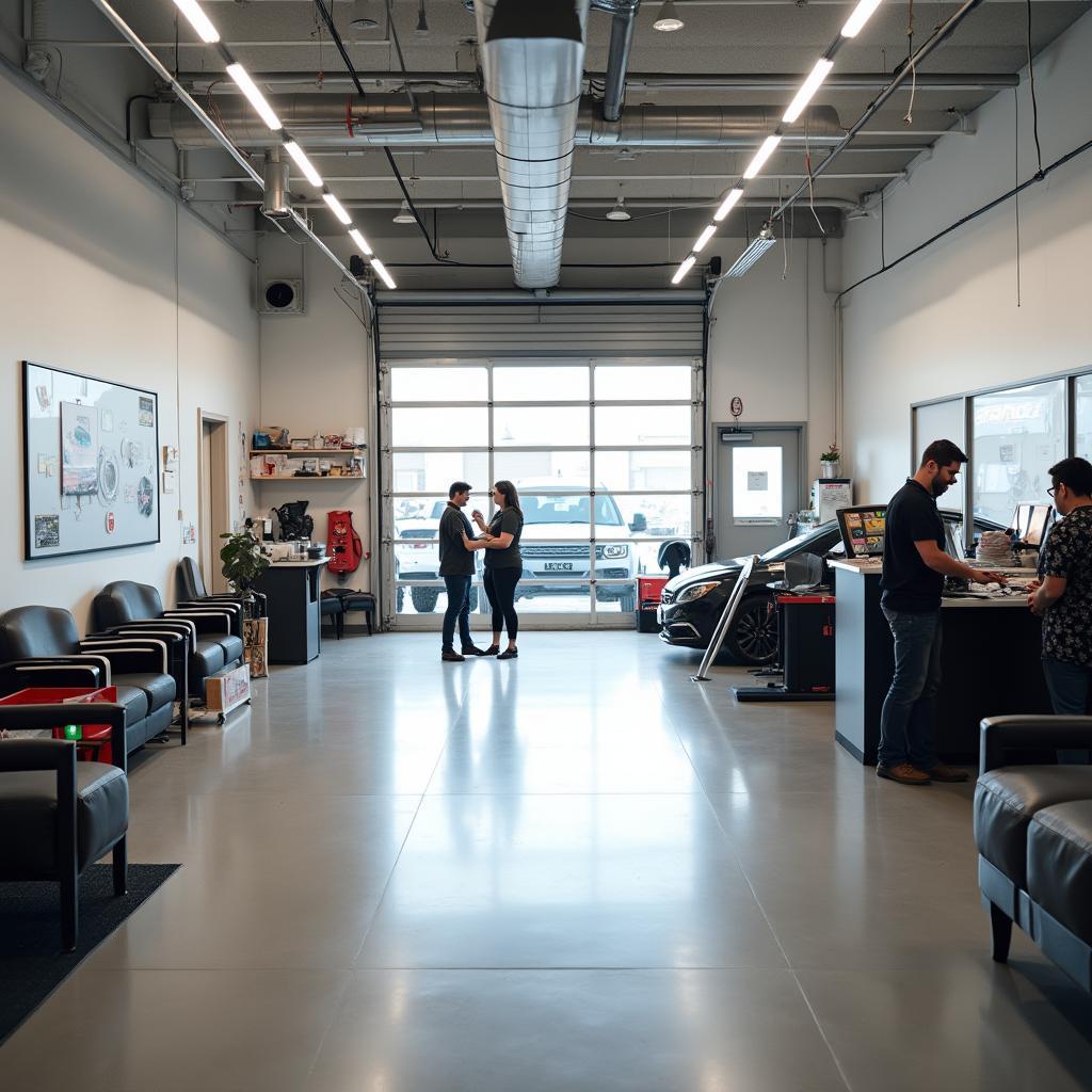 Modern Auto Repair Shop Interior