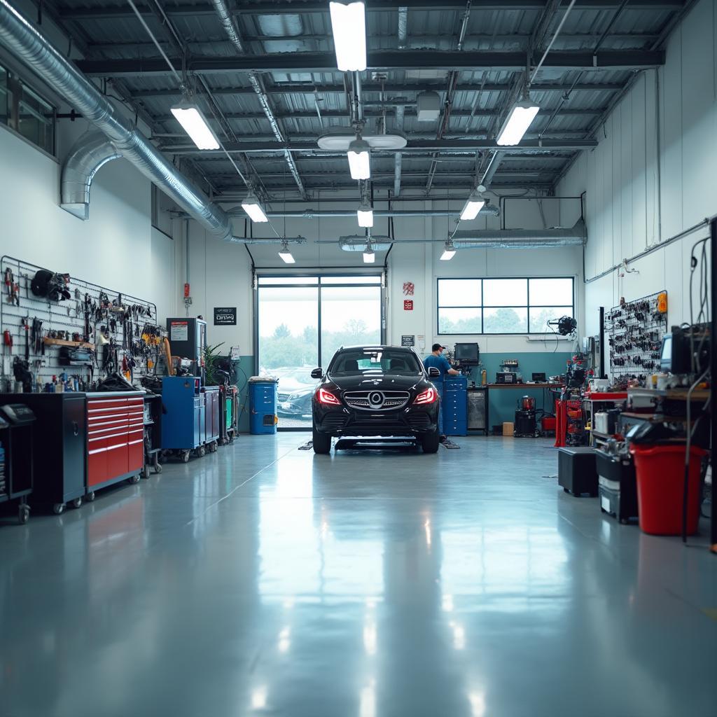 Modern Auto Service Center Interior