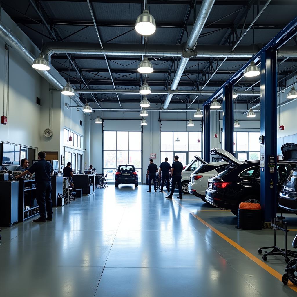 Modern Auto Service Center Interior