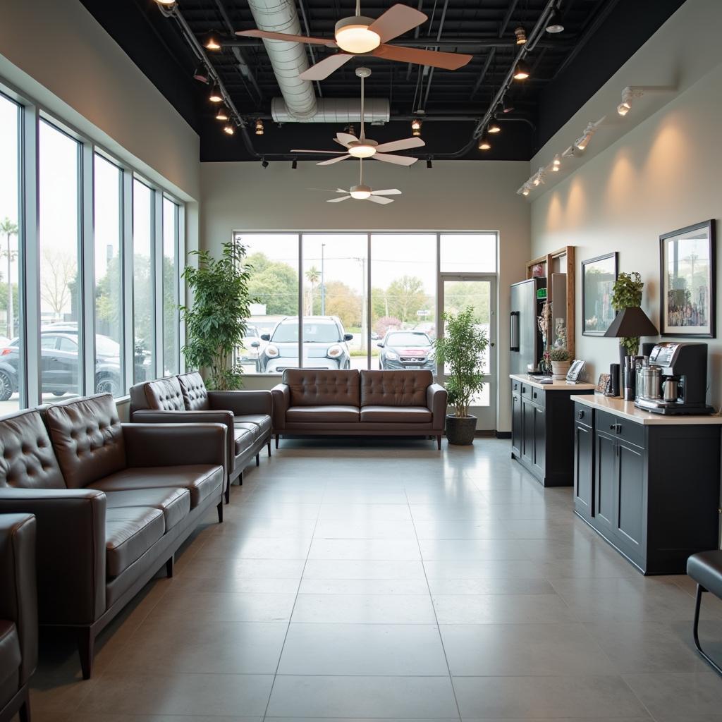 Modern auto service center waiting area Cortland OH