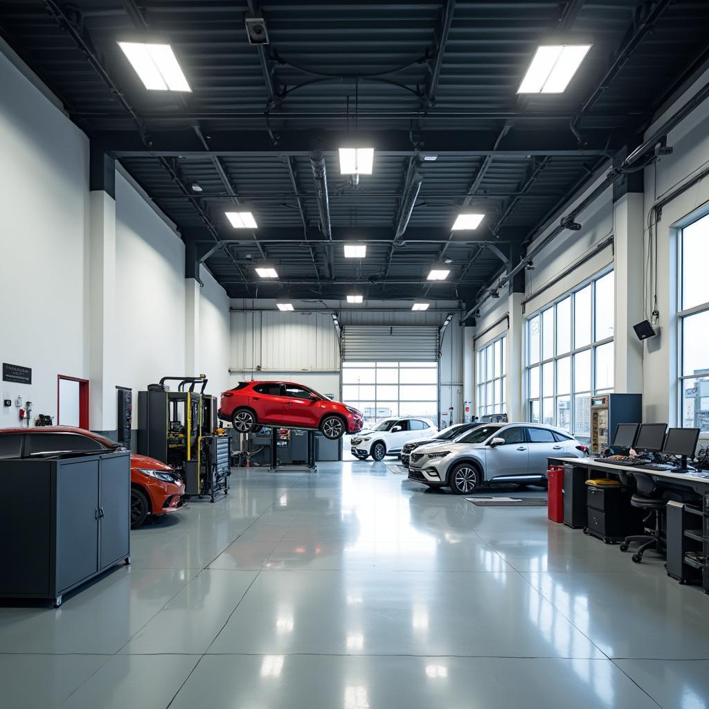 Modern Auto Service Facility Located in Via di Torre Spaccata