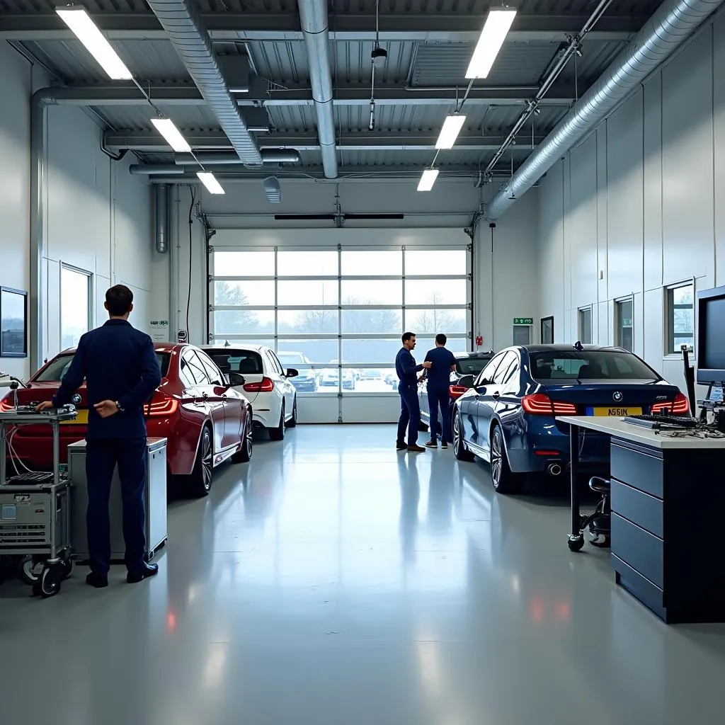 Modern BMW Auto Service Center in Chantilly with Diagnostic Equipment