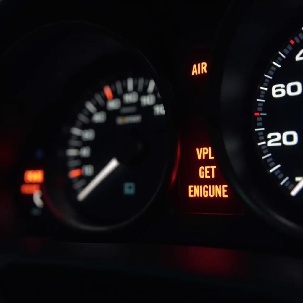 Modern Car Dashboard with Warning Lights