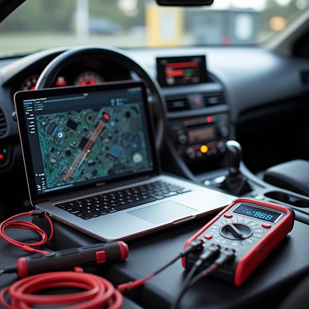 Modern car diagnostic tools used by Brisbane auto electricians