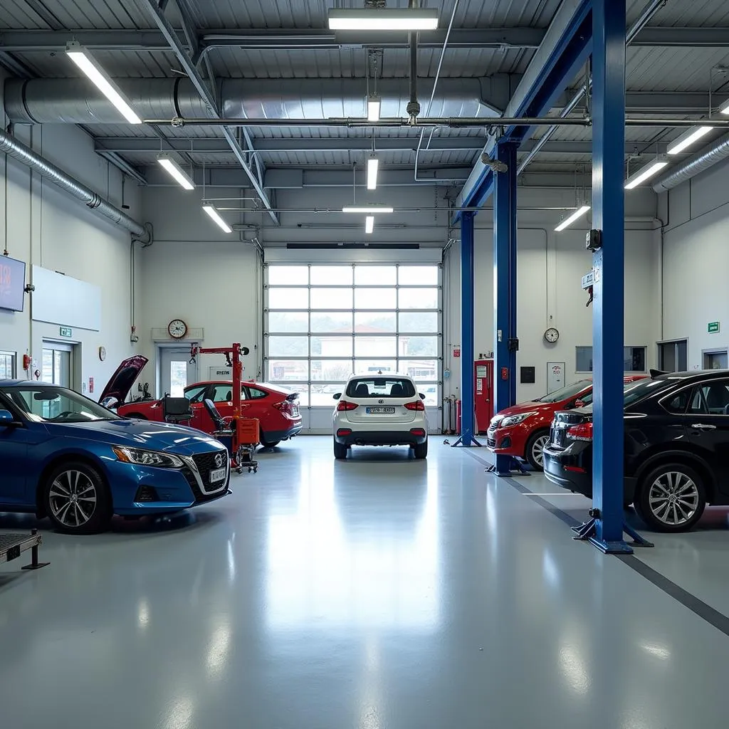 Modern Car Repair Shop Interior