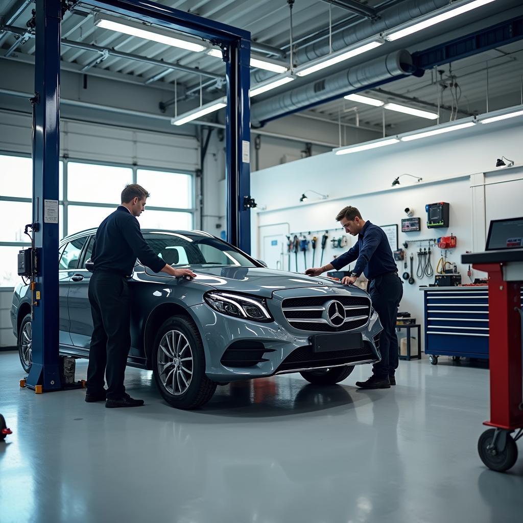 Modern Car Repair Shop Interior