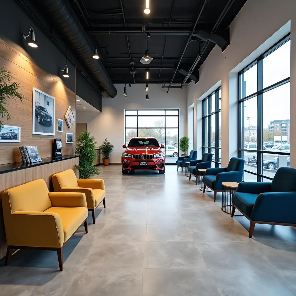  Modern car service center waiting area