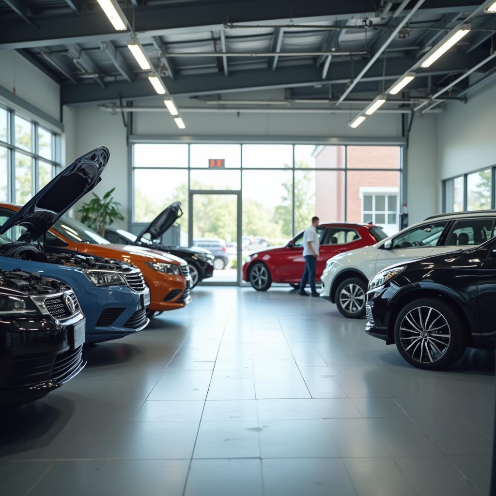 Modern car service center waiting area