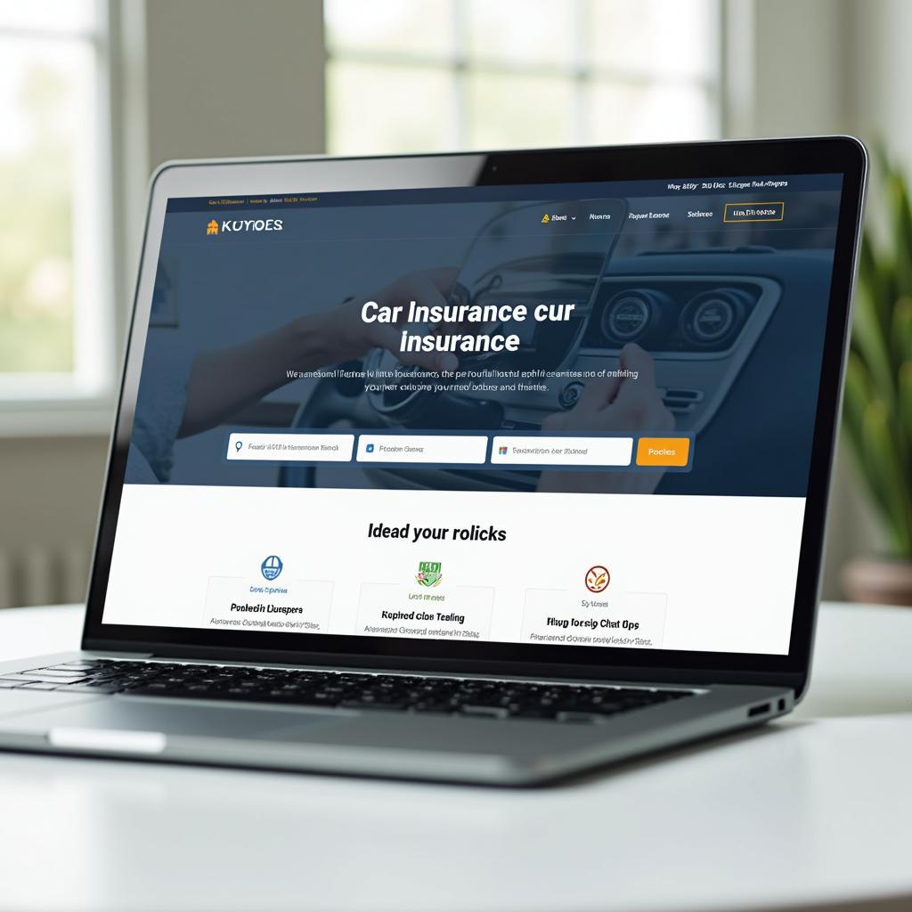 Modern Insurance Website on Laptop Screen