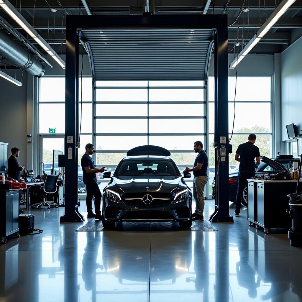 Modern Mercedes-Benz Service Bay