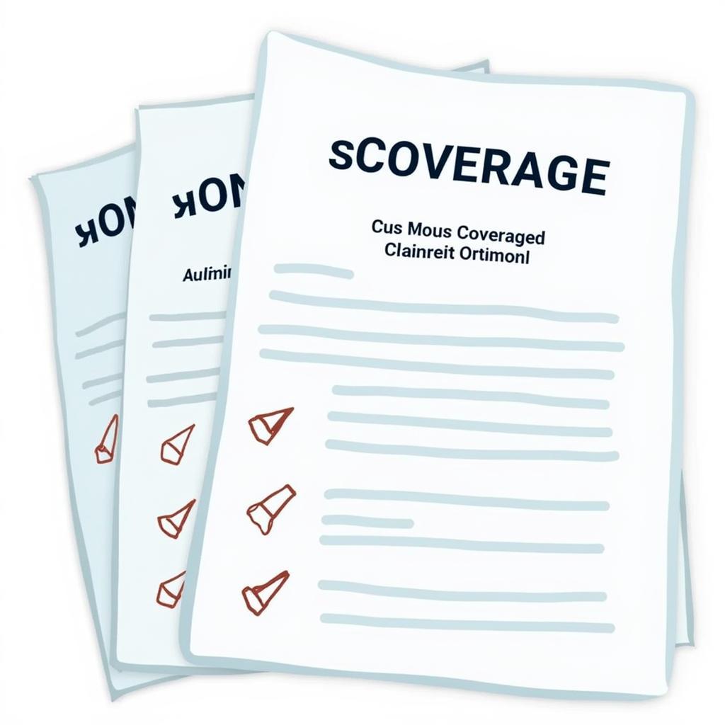 Car insurance policy document with coverage highlights