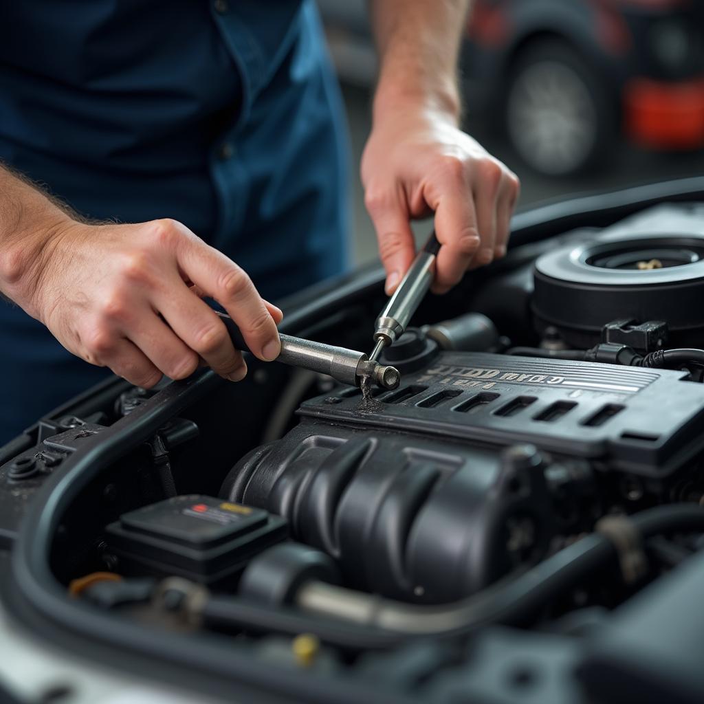 Experienced mechanic working on a car engine in Mount Airy