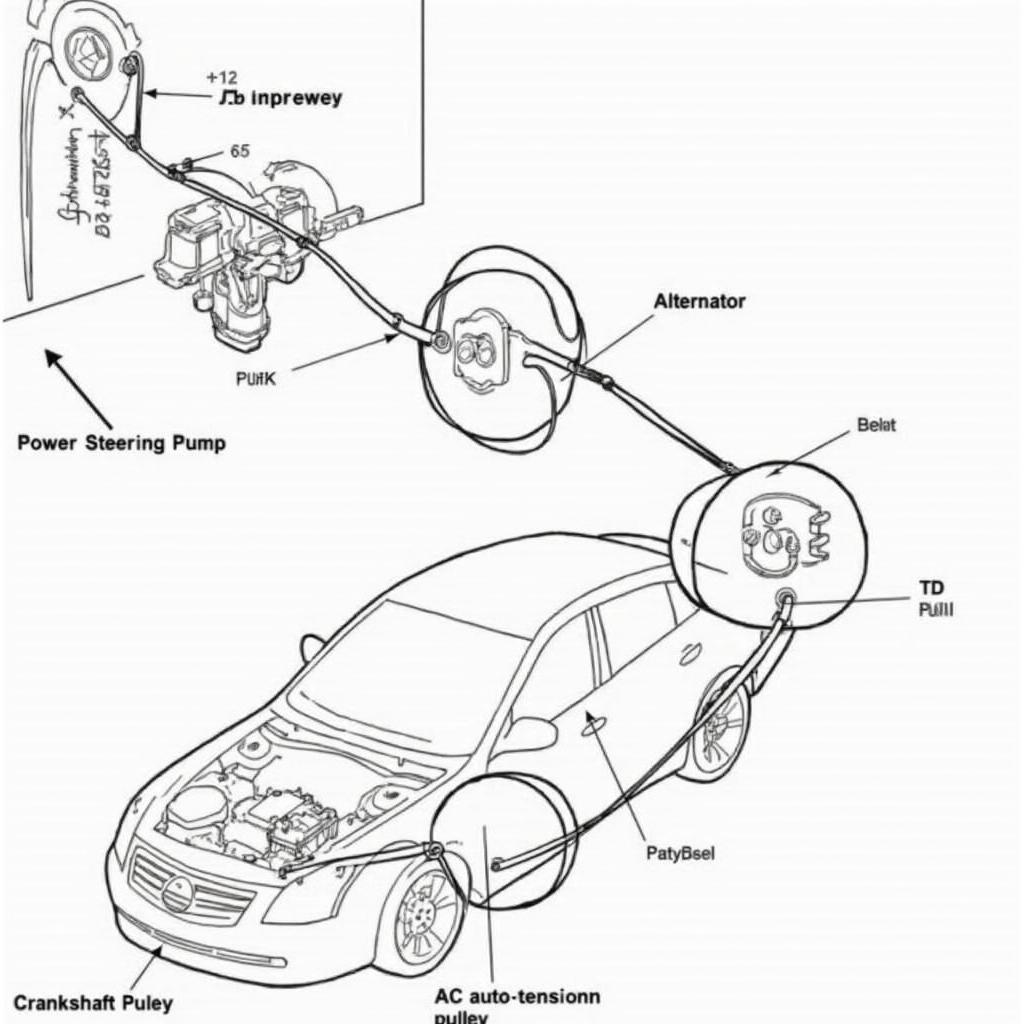 Serpentine Belt Diagram for a Nissan Altima