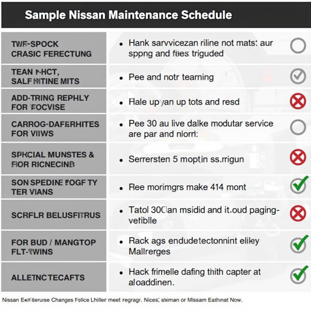 Nissan Maintenance Schedule