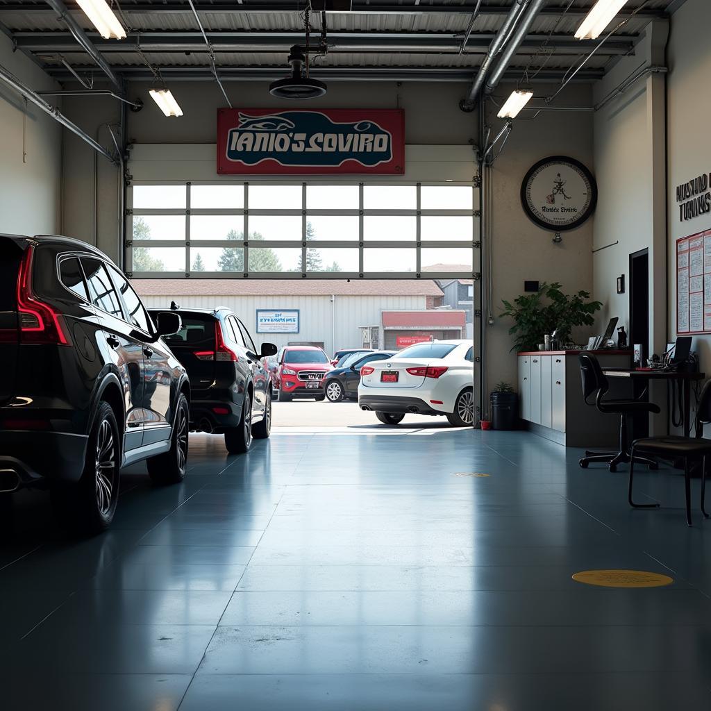 Modern auto service shop interior