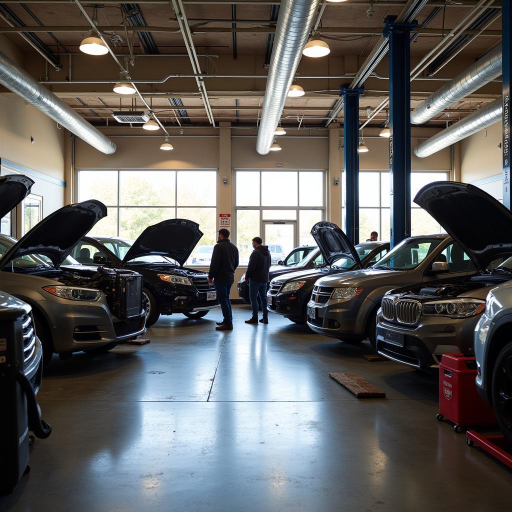 Busy auto repair shop in North Druid Hills