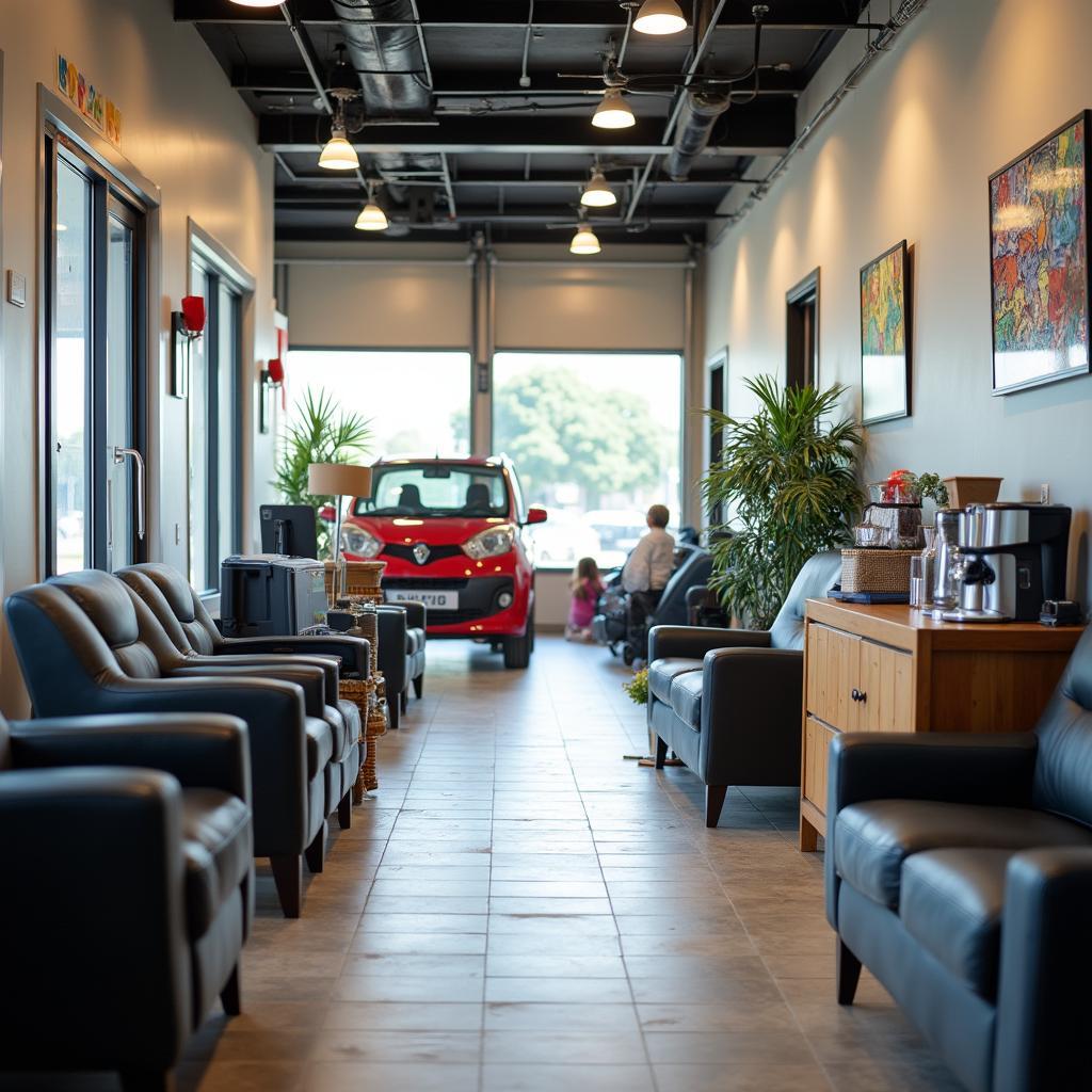  Modern and clean auto repair shop waiting area