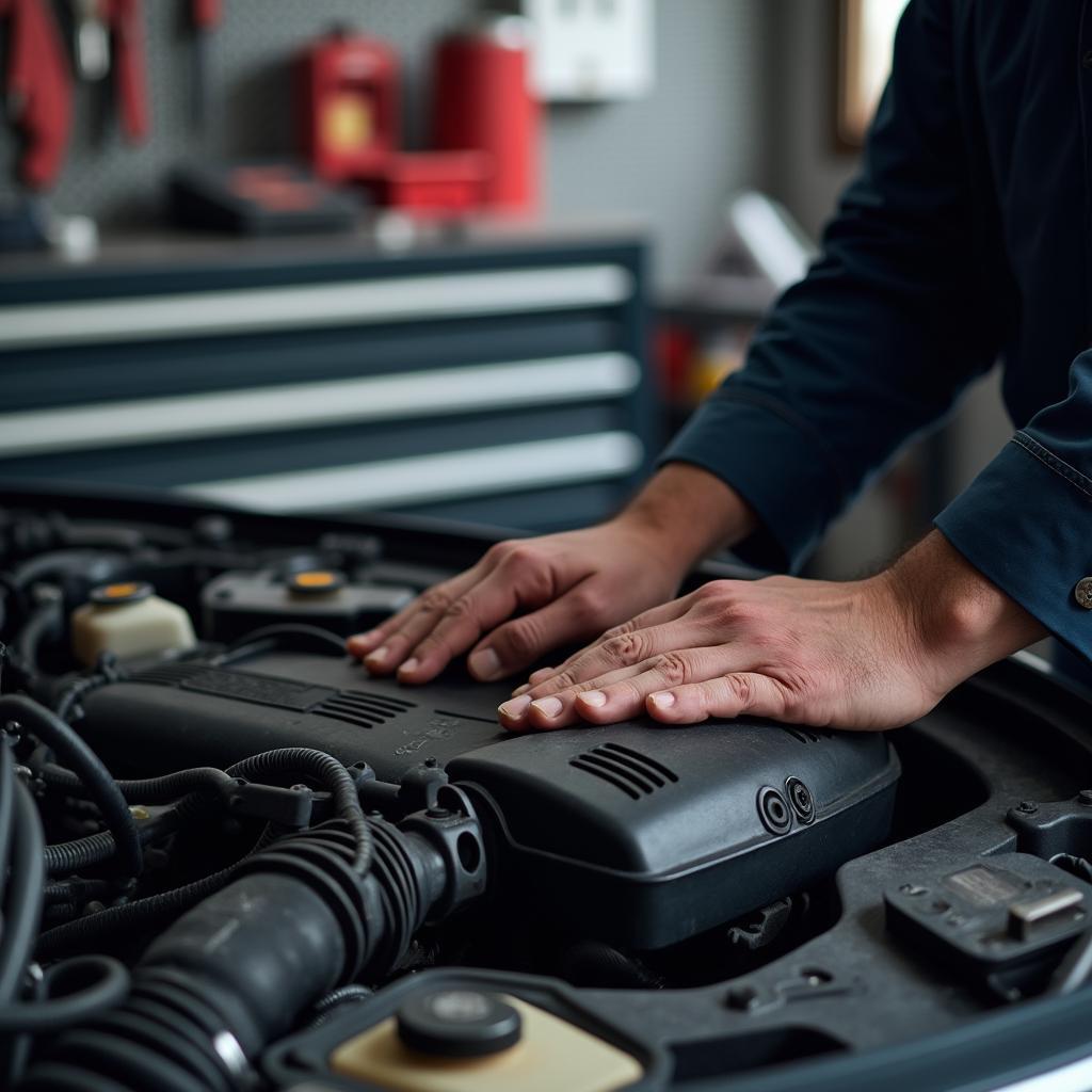 North Texas Mechanic Working on Car