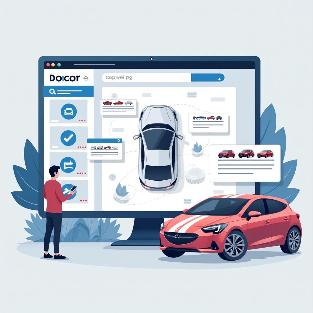 A website interface for buying a car online.