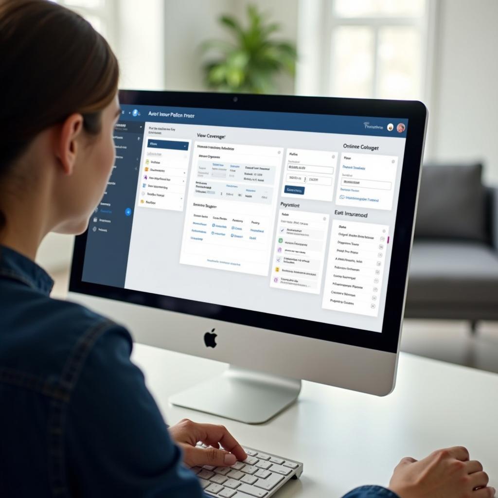 Person Viewing Online Insurance Dashboard
