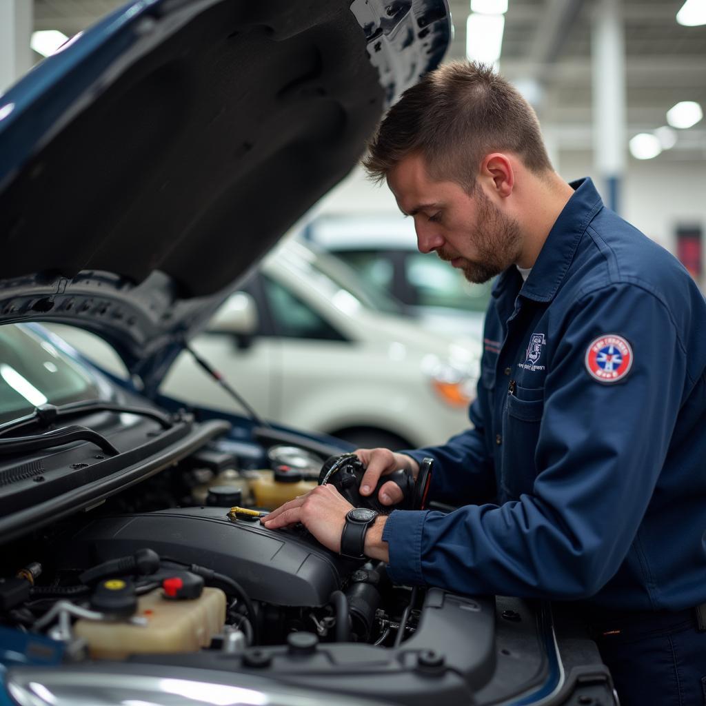 O'Reilly Auto Service Technician Working