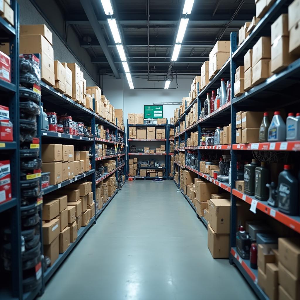 Organized Shelves Stocked with Genuine Auto Parts