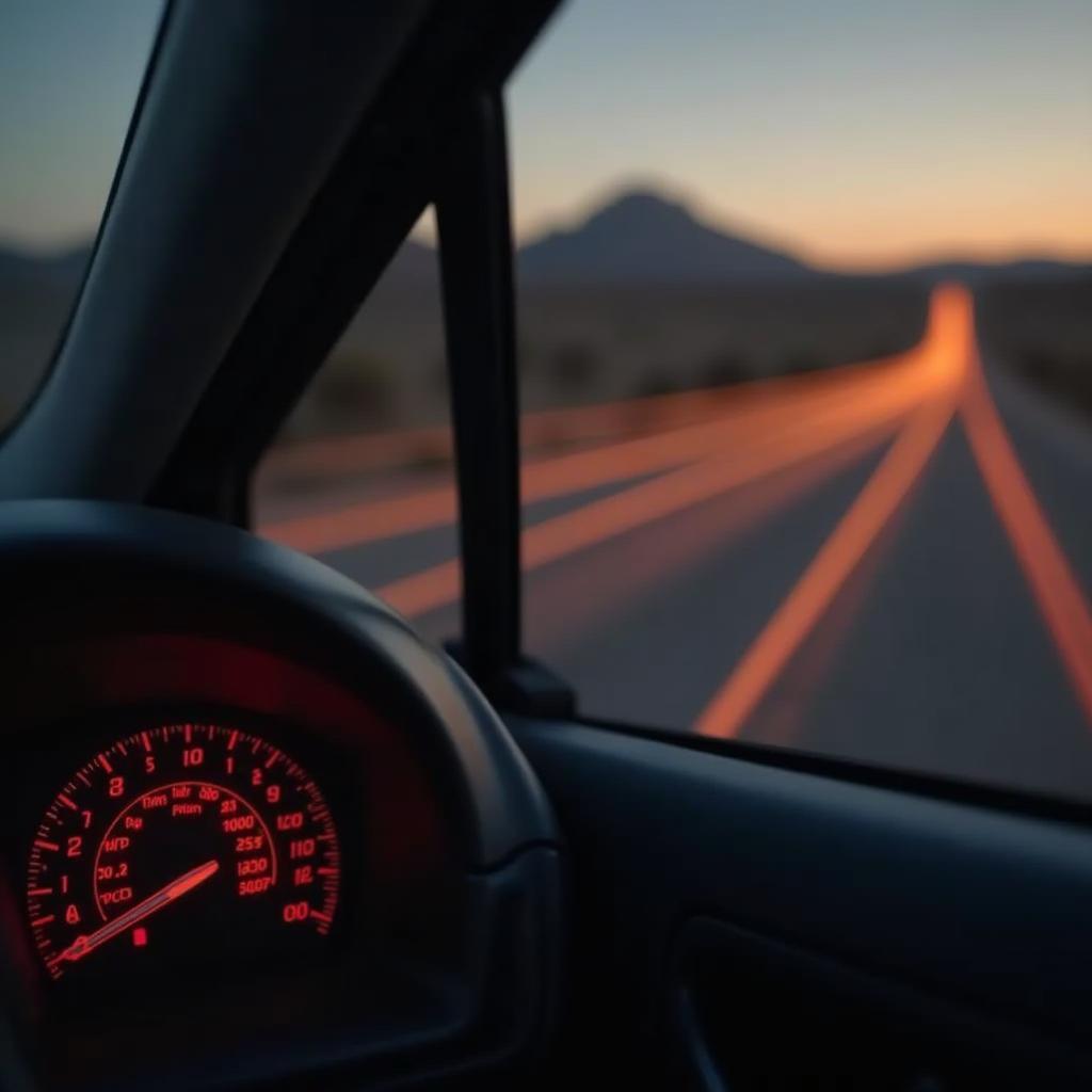 Overheated Car on Desert Road