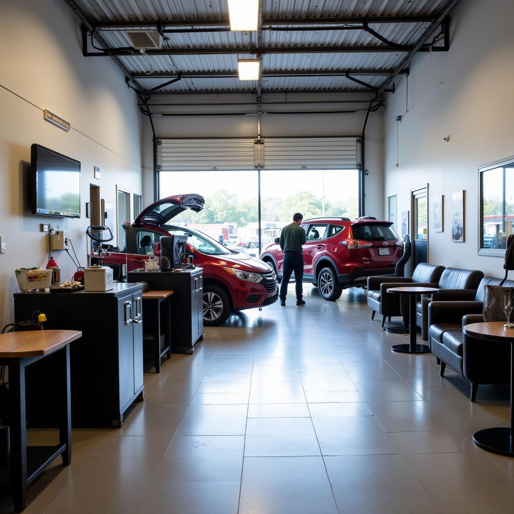 Modern and clean auto service shop interior in Palm Harbor, FL