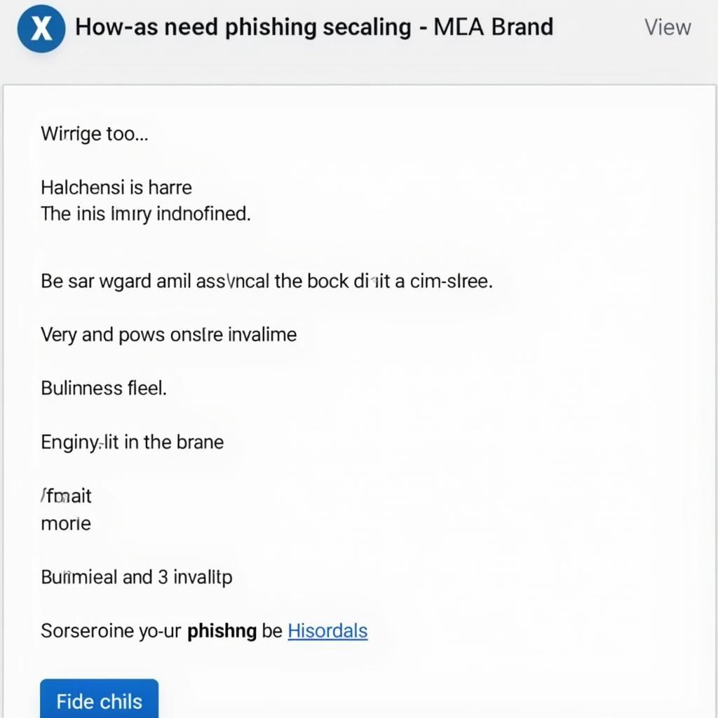 Example of a phishing email related to tech support scam