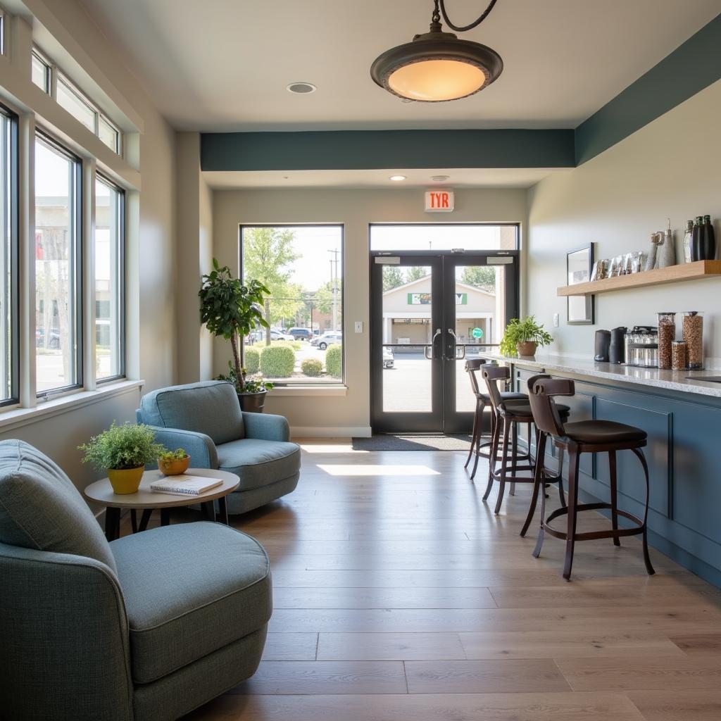 Clean and comfortable waiting area at Point S Creswell