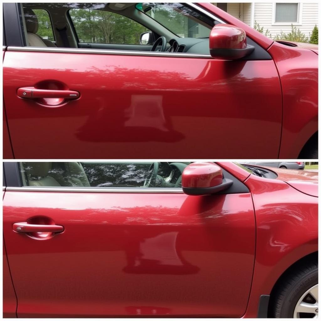 Polished Car Door After Scratch Repair