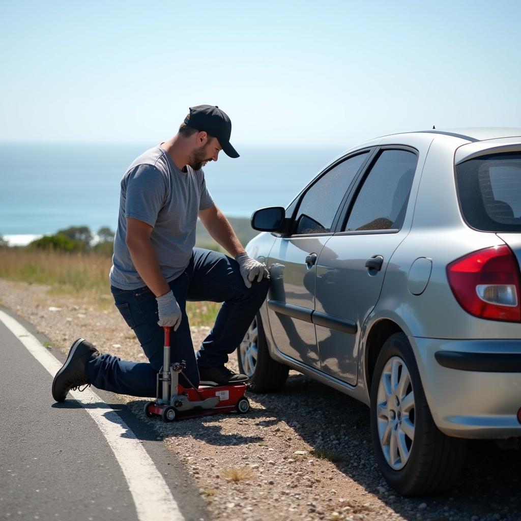  Roadside assistance being provided to a stranded motorist in Port Elizabeth