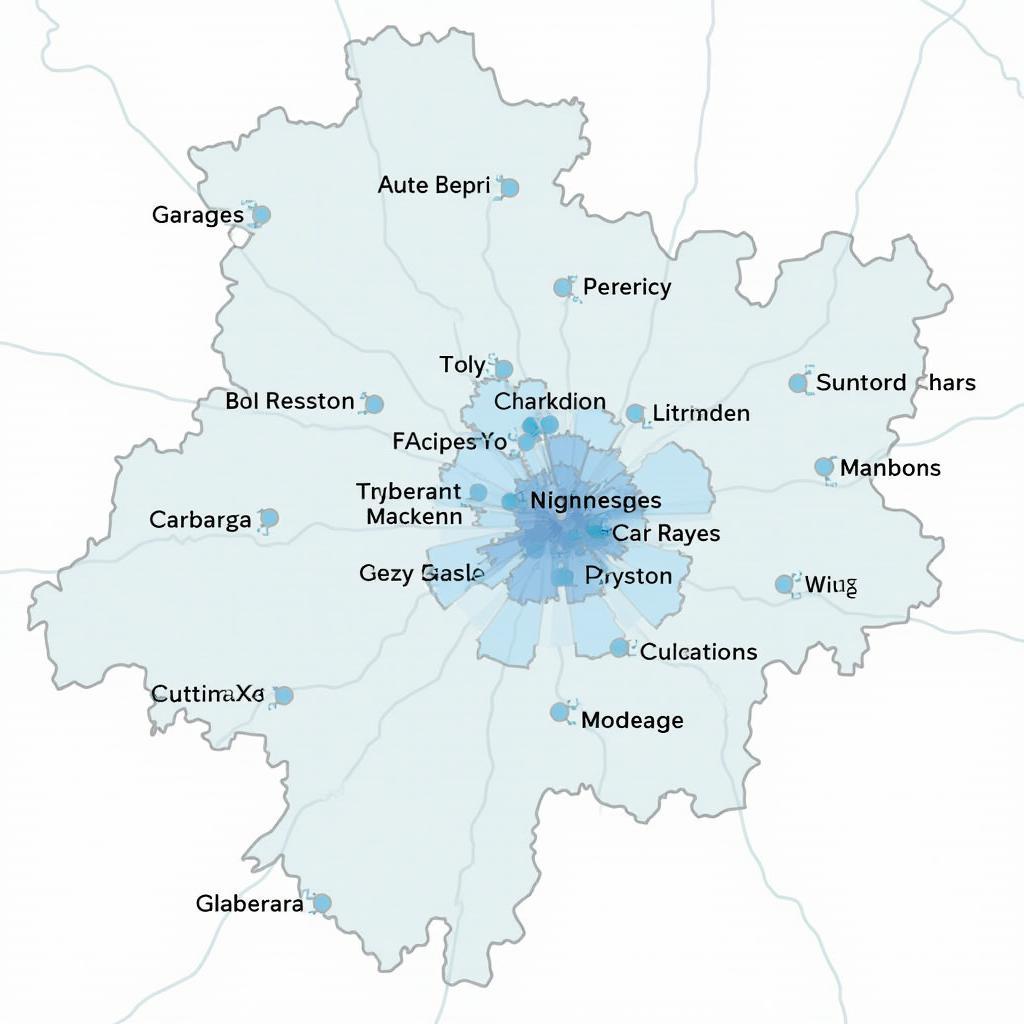 Map of Preston Highlighting Auto Service Locations