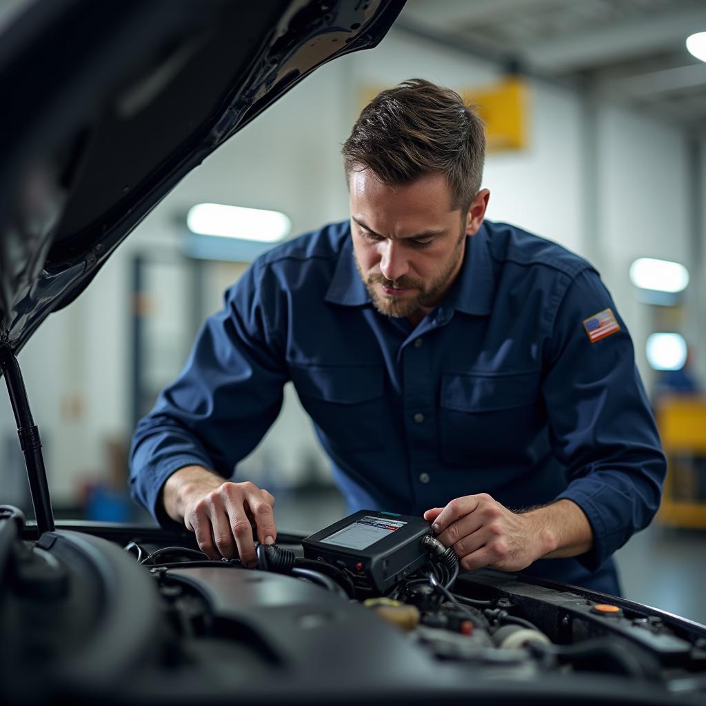 Experienced Mechanic Performing a Car Inspection in Preston