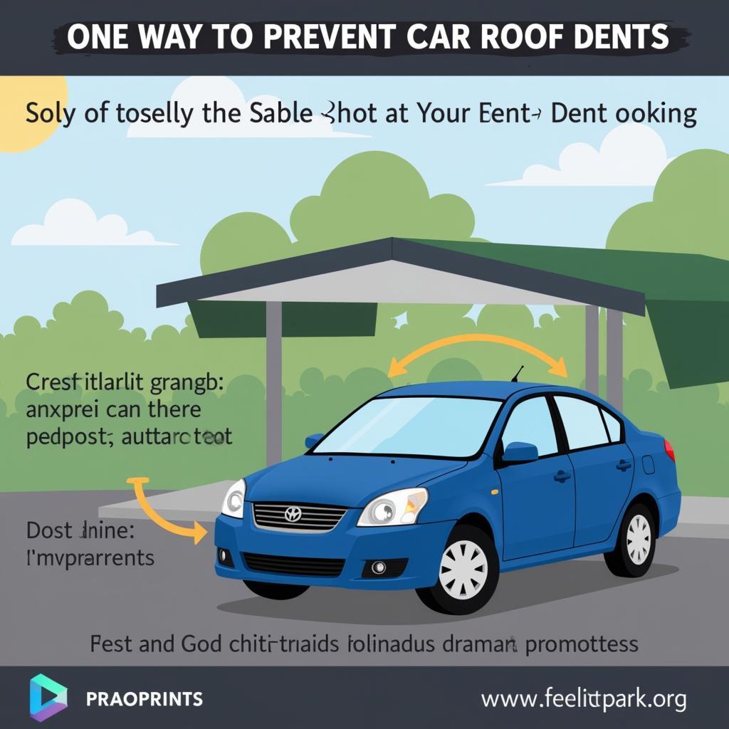 Preventing car roof dents by parking carefully