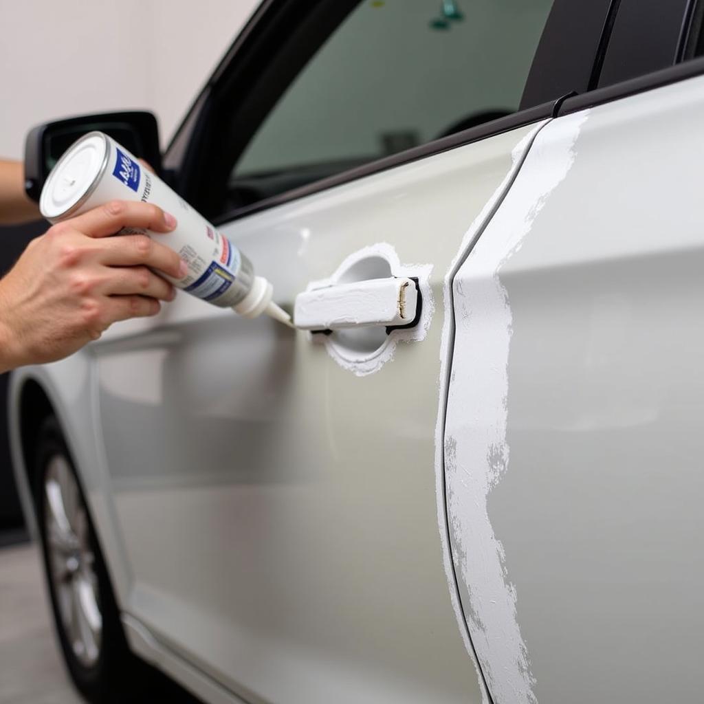 Priming and Painting the Repaired Area of the Car Door